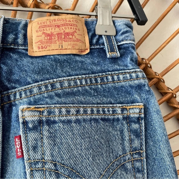 Levi’s 550 relaxed fit vintage jeans Sz 7 denim loose y2k cotton kids boy girl - Picture 10 of 13
